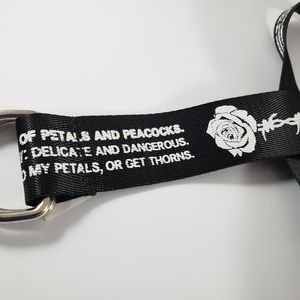 Petals and Peacocks Barbed Rose Belt in Black